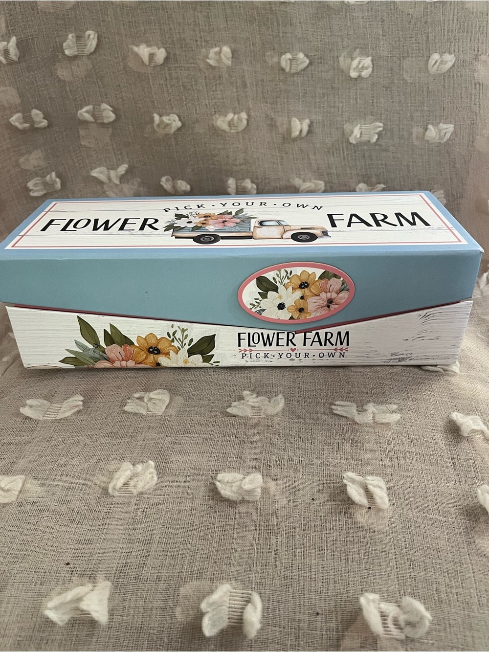 Pick-Your-Own Flowers decorative box - Blue white